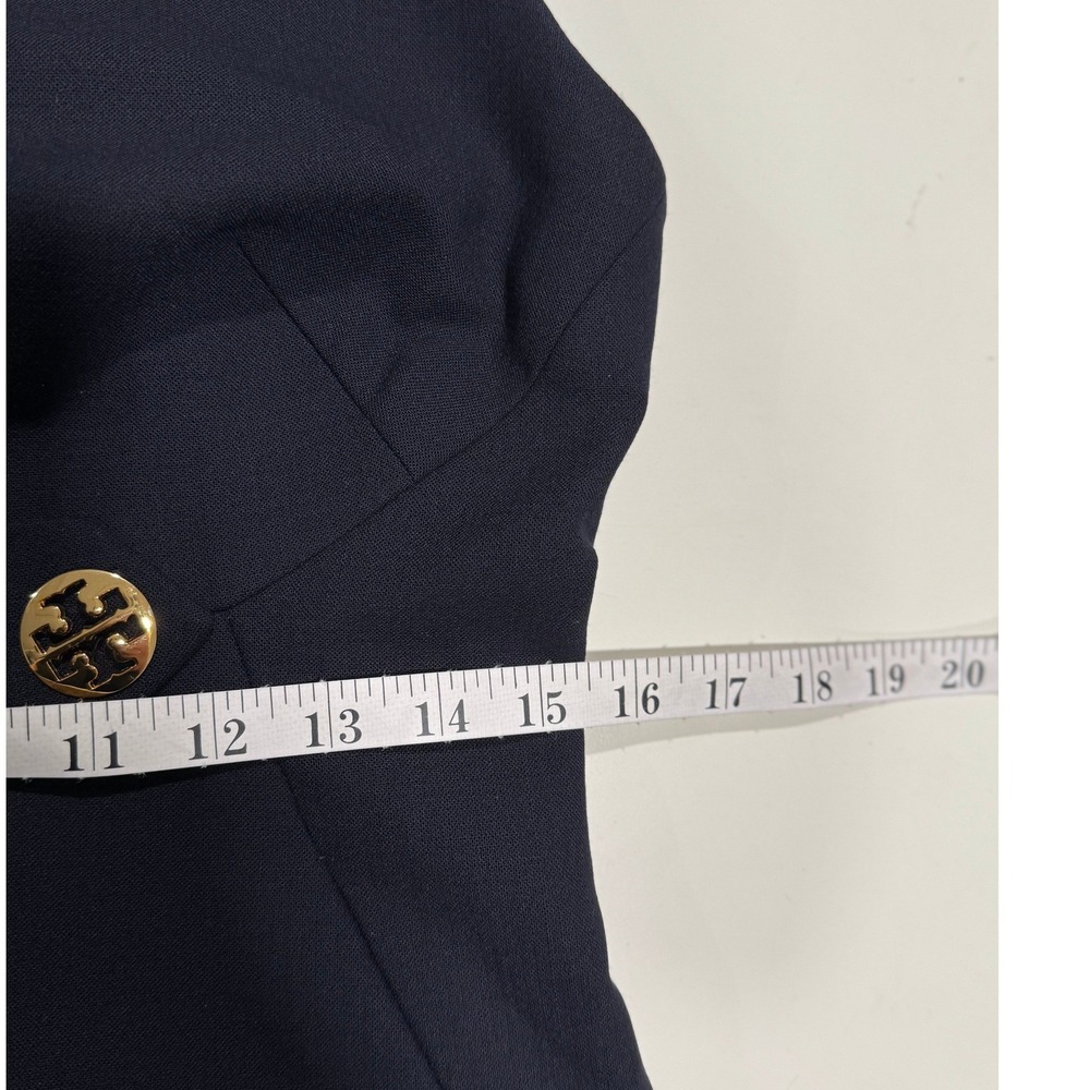 Tory Burch Women Brynn Navy Sleeveless Ponte Wool Blend Dress Size 8 Old Money - Picture 11 of 12
